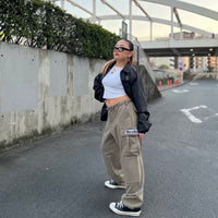 Load image into Gallery viewer, MORE BAGGY SWEAT CARGO PANTS KHAKI
