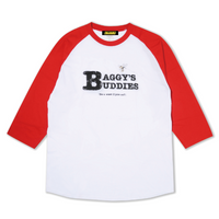Load image into Gallery viewer, MB BUDDIES RAGLAN SLEEVE WHITE/ RED
