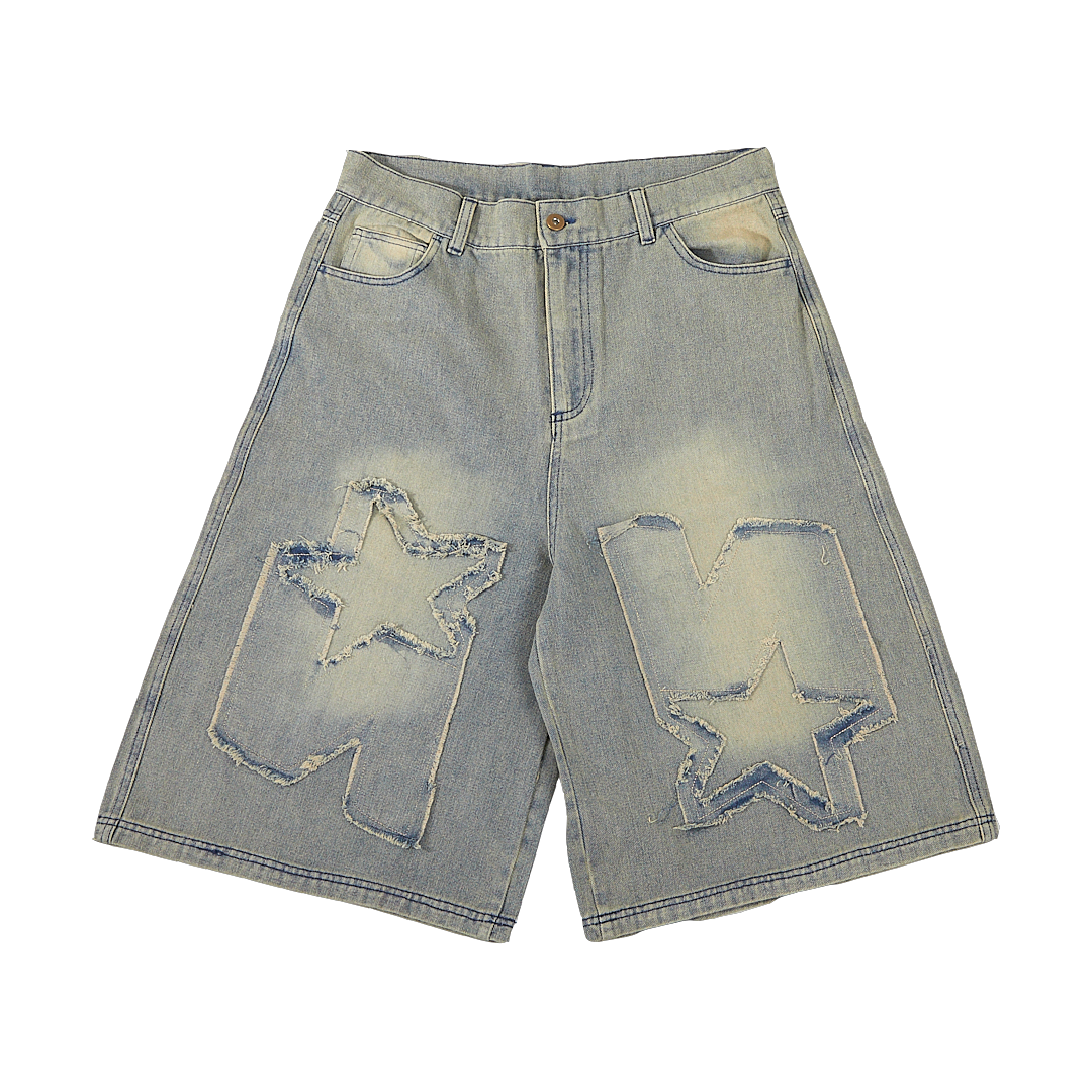 STARTER 12OZ加工デニムワッペンハーフパンツ BLUE
