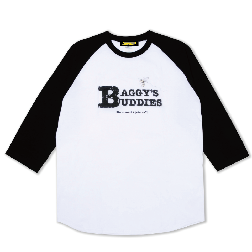 MB BUDDIES RAGLAN SLEEVE WHITE/ BLACK