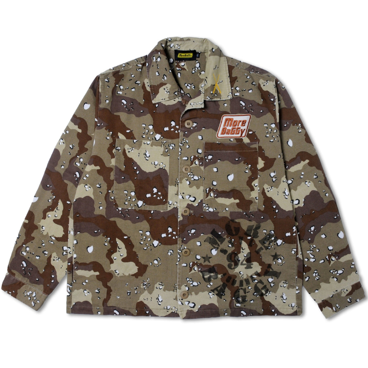 MORE BAGGY STONE WASH MILITARY JACKET DESERT