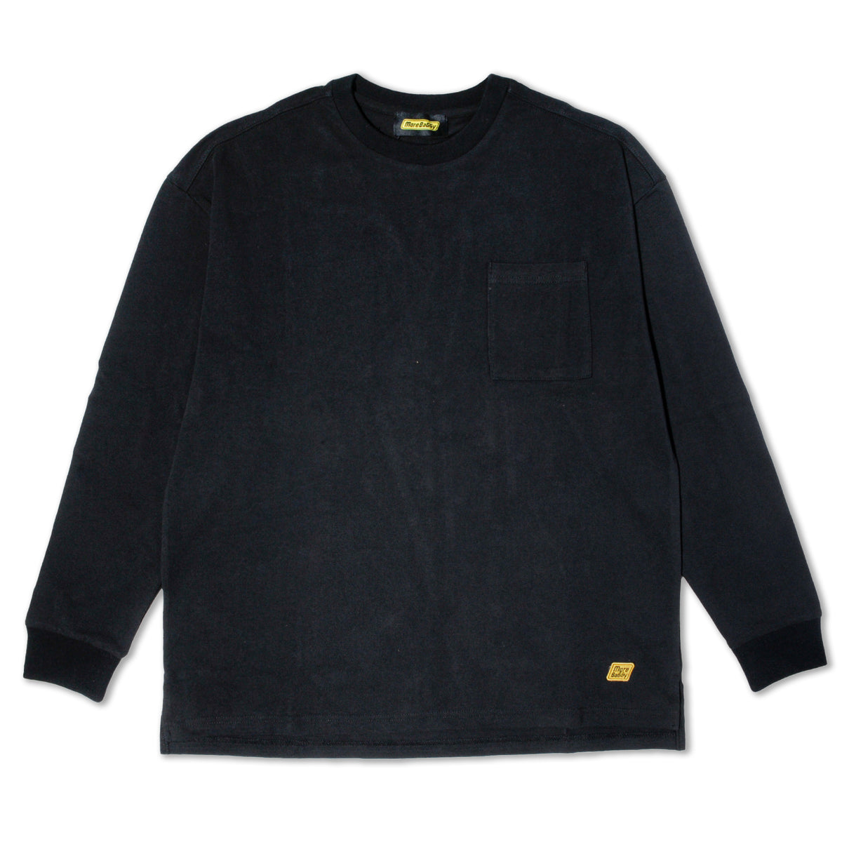 MORE BAGGY LONG SLEEVE POCKET TEE BLACK