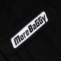 Load image into Gallery viewer, MORE BAGGY SWEAT CARGO PANTS BLACK
