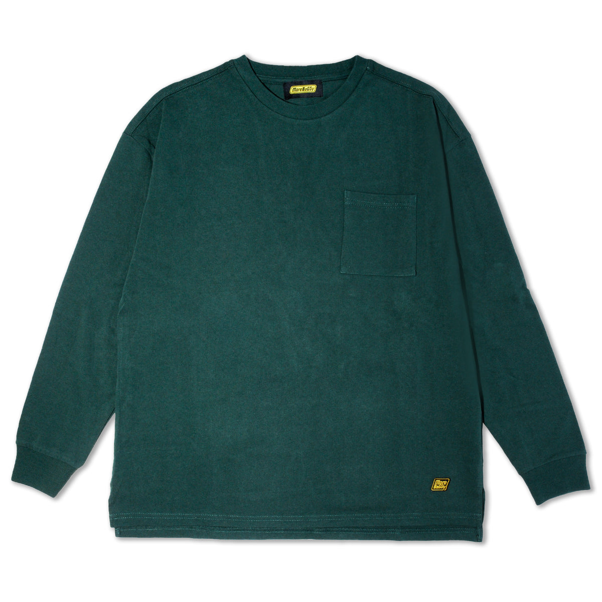 MORE BAGGY LONG SLEEVE POCKET TEE GREEN