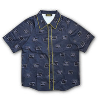 Load image into Gallery viewer, MORE BAGGY LOGO PATTERNED SHIRT BLACK
