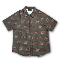 Load image into Gallery viewer, MORE BAGGY LOGO PATTERNED SHIRT KHAKI
