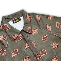Load image into Gallery viewer, MORE BAGGY LOGO PATTERNED SHIRT KHAKI

