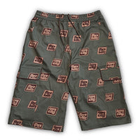 Load image into Gallery viewer, MORE BAGGY LOGO PATTERNED HARF PANTS KHAKI
