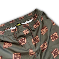 Load image into Gallery viewer, MORE BAGGY LOGO PATTERNED HARF PANTS KHAKI
