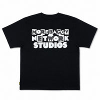 Load image into Gallery viewer, MORE BAGGY NETWORK STUDIOS TEE BLACK
