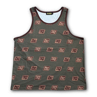 Load image into Gallery viewer, MORE BAGGY LOGO PATTERNED TANK TOP KHAKI
