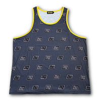 Load image into Gallery viewer, MORE BAGGY LOGO PATTERNED TANK TOP BLACK
