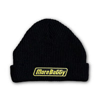 Load image into Gallery viewer, MORE BAGGY ROLL KNIT CAP BLACK×YELLOW
