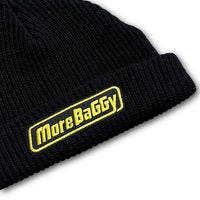 Load image into Gallery viewer, MORE BAGGY ROLL KNIT CAP BLACK×YELLOW

