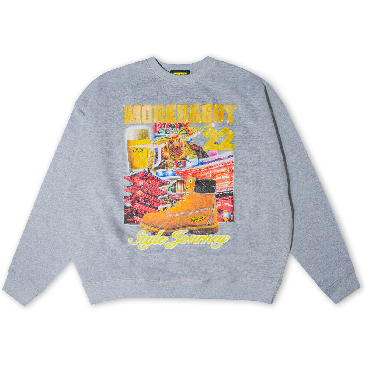 MORE BAGGY DOWN TOWN CREWNECK SWEAT GRAY