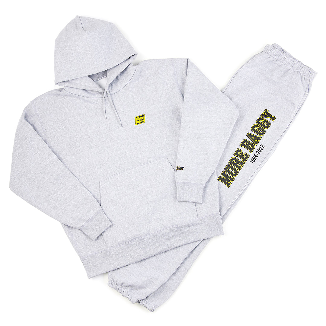 MORE BAGGY COLLEGE LOGO SERIES SWEAT SET UP / GRAY